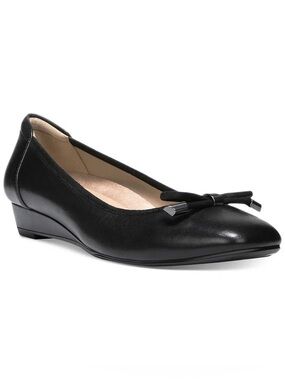 NIB Naturalizer Black Leather Wedge Ballet Flats